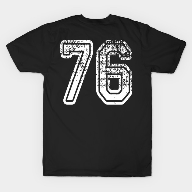 Number 76 Grungy in white by Sterling